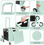 FELICON SELORSS Folding Utility Climber Cart Portable Rolling Crate-Green - Image 2