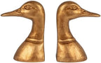 Creative Co-Op Decorative Distressed Cast Iron Duck Head Bookends, Gold - Image 4