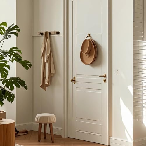 Coat Rack Wall Mounted, Antique Brass Zinc Alloy with 3 Hooks - Image 4