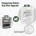 EASEPRES 6 Tier Mesh Hanging Wall File Organizer, Desk Vertical Mail Paper Document Folder Holder Rack with Bottom Tray and Nametag Label for Office Home School, White - Image 3