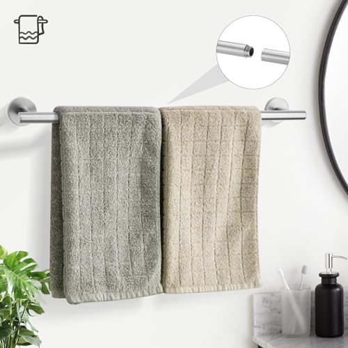 TURS Brushed Nickel 5-Piece Bathroom Hardware Set Towel Bar Set SUS304 Stainless Steel Towel Racks for Bathroom Wall Mounted, 23.6-Inch - Image 2