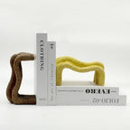Lukitas Unique Wave Decorative Bookends Heavy Duty Non-Slip, Resin 7.5'' - Image 4