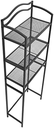 Household Essentials 3-Tier Metal Over the Toilet Bathroom Storage Shelf, Grey - Image 7