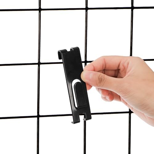 50 Pack Gridwall Hooks, Utility Notch Display Hook, Black Metal Gridwall Picture Hanger, Grid Wall Accessory for Art Clothes Painting, Panel, Pegboard, Shelf, Commercial Display - Image 4