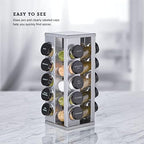 Kamenstein 20 Jar Heritage Revolving Countertop Spice Rack Organizer with Spices Included, FREE Spice Refills for 5 years, Brushed Stainless Steel with Black Caps - Image 6