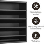 Orimade 4 Tier Spice Rack Organizer for Cabinet, Freestanding Bamboo Seasoning Rack for Countertop, Cupboard, Pantry, Kitchen, 13.18 x 4.13 x 12.2 inches(Spice Jars Not Included), Black - Image 4