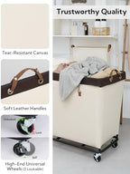 StorageWorks 320L Laundry Basket with Wheels, Rolling Hampers for Clothing - Image 4