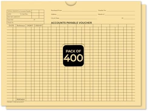 Accounts Payable Voucher Envelopes General Accounting Style, Buff 400 Pack by Unknown