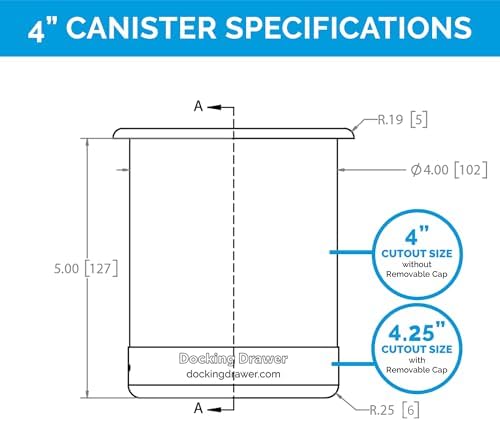 Docking Drawer 4" Stainless Steel Canister for Hot Tools, Capped Design - Image 6