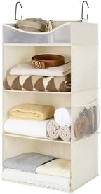 StorageWorks 3-Shelf Hanging Closet Organizer with Half Compartment by StorageWorks