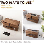 Brown Wood Large Cable Management Box for Power Strip and Cord Hideaway - Image 2