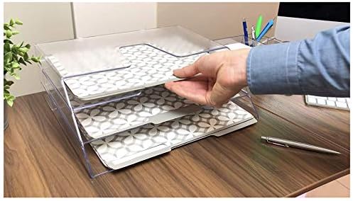 Acrimet Horizontal Triple File Folder Organizer Sorter, Letter Size, Clear - Image 6