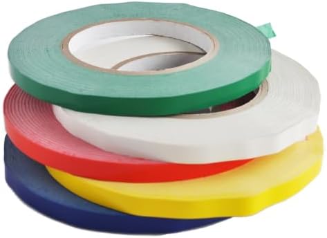 PSBM Yellow Poly Bag Sealing Tape with Dispenser, 6 Rolls, 2.3 Mil Thick, 3/8 Inch Wide, 180 Yards Per Roll, Total 1080 Yards, Colored Sealer Tapes for Wrapping, Packaging & Sealing Food Products - Image 3