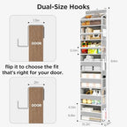 Mefirt Over The Door Organizer, 7 Tier Door Hanging Organizers with 7 Large Pockets 12 Side Pockets, Behind Door Storage Hanging Shelves for Closet Bathroom Bedroom Nursery - Image 3