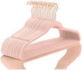 MIZGI Blush Pink Velvet Hangers 100 Pack Non Slip Heavy Duty Rose Gold Hook by MIZGI