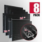 Spampur Peg Board, 8 Pack Metal Pegboard Wall Organizer with Accessories - Image 3