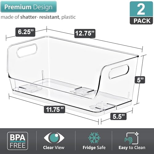 Sorbus Clear Pantry Organizer with Stackable Storage Bins, Open Front - Image 3
