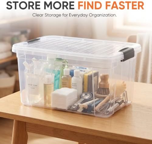 Superio 11 Quart Clear Plastic Storage Boxes with Lids, Stackable Organizer Containers, BPA-Free Storage Bins for Home, Office, School & Dorm, 4 Pack - Image 2