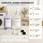 2 PCS 64 Oz Glass Liquid Laundry Detergent Dispensers with Pumps - Image 3
