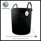 Modern Granny Extra Large Cotton Rope Laundry Hamper 16x22 Inch Dual Secure Woven Handle for Living Room Closet Clothes Blanket Organization - Image 4