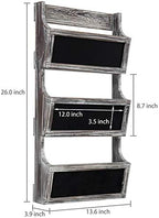 MyGift Wall Mounted Torched Solid Wood Magazine and Mail Holder Organizer Rack with 3 Slots and Chalkboard Labels - Image 5