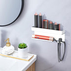 Storage Hair Dryer Holder for Curling Iron Accessories, Hair Tool Organizer Wall Mount, Curling Iron Holder, Bathroom Hair Straightener Holder Stand for Styler Attachments Organizer, White - Image 3