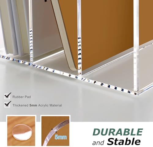 SANRUI Acrylic Magazine Holder Desk Organizer Workspace Sorter Clear 3 Slot - Image 4