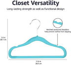 Amazon Basics Kids Velvet, Non-Slip Clothes Hangers for Infant and Toddler, 11.6 inches (for Baby Clothes), 50 Count, Blue (Pack of 4) - Image 5