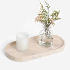 Beige Travertine Vanity Tray | Natural Stone Bathroom Organizer | Perfume & Jewelry Storage for Spa, Bedroom, Kitchen | Non-Slip Waterproof Design,9.8"x4.7"x0.6" by Unknown