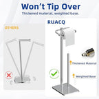 RUACQ Bathroom Toilet Paper Holder Stand with Storage, Chrome - Image 4
