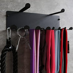 Resistance Bands Rack Wall Mount Home Gym Equipment Storage Rack for Resistance Bands, Jump Ropes, Yoga Mat, Foam Roller, Chains, 16.5", Black - Image 6