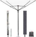 STORAGE MANIAC Outdoor Umbrella Drying Rack, 12 Lines with 164 Feet Drying Space, Steel Frame & Adjustable Height, 4-arm Umbrella Clothesline for Laundry, Collapsible Clothes Drying Rack for Backyard by STORAGEMANIAC