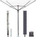 STORAGE MANIAC Outdoor Umbrella Drying Rack, 12 Lines with 164 Feet Drying Space, Steel Frame & Adjustable Height, 4-arm Umbrella Clothesline for Laundry, Collapsible Clothes Drying Rack for Backyard by STORAGEMANIAC