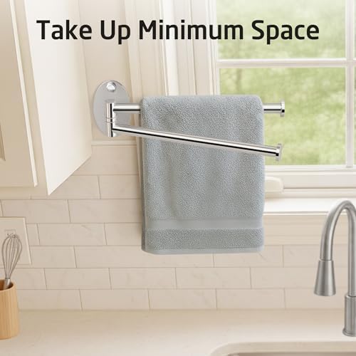 KES Swivel Towel Bar for Bathroom 9-Inch Kitchen Swing Out Double Towel Bar - Image 2