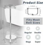 RARXTR Toilet Paper Holder Stand, Post Pivoting Design Free Standing Toilet Paper Holder, SUS304 Stainless Steel Toilet Paper Roll Holder, Heavy Stable Base (Chrome) - Image 6