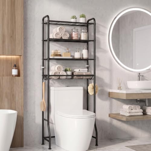 Delamu Over Toilet Storage Rack, 4 Tiers (71.9" H) Bathroom Organizer Shelf by DELAMU
