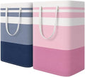 HomeHacks 2 Pack Laundry Baskets, Laundry Hampers Bags (Blue+Pink 75L) by HomeHacks