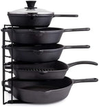 Cuisinel 5-Tier Pan Organizer for Cast Iron Skillets Griddles, Black 12.2" by Cuisinel