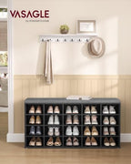 VASAGLE Shoe Bench with Cushion, 20 Compartments, 12 x 47.2 x 24.7 Inches - Image 2
