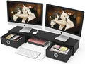 WESTREE Dual Monitor Stand Riser with Two Drawers, Extra Large Storage Monitor Stand for 2 Monitors, Desktop Oraganizer Stand for Computer,Laptop,Screen,Printer,TV by WESTREE