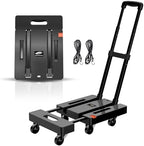 SPACEKEEPER Folding Hand Truck, 500 LB Heavy Duty Luggage Cart, Black by SPACEKEEPER
