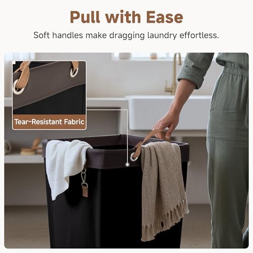 StorageWorks 160L Laundry Basket with Wheels, Rolling Hampers for Clothing - Image 5