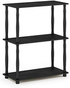 Furinno TURN-N-TUBE Storage Shelves, 3-Tier Book Shelf, Corner Shelf, Toolless Open Shelves, for Organization and Storage, Living Room, Garage, Home Office, Americano - Image 6