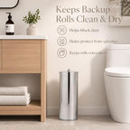 [2023 Upgraded Version] HUJI Rust Resistant Stainless Steel Toilet Paper Roll Canister Holder w/Removable Base for Bathroom Storage (1 Pack, Toilet Paper Canister) - Image 2