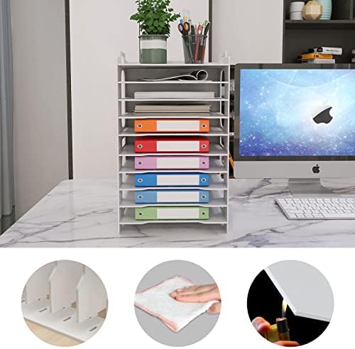 Natwind 10-Tier Office File Organizer For Desk,Paper Sorter,White - Image 6