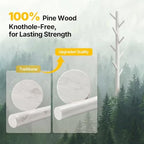 AMADA Solid Wooden Coat Rack Freestanding with 8 Hooks, White - Image 4