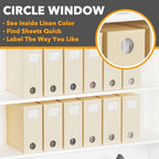 SpaceAid 12 Pack Bed Sheet Organizers and Storage, Foldable Organizer for Linen Closet, Set Folder Keeper With Window XL (Queen & King Size) Bedding Container (Beige) - Image 4