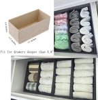 Bructhun Sock Drawer Organizer 9 Pack - Collapsible Fabric Storage Bins for Underwear Divider, Small Closet Organizers with 9 Compartments, Beige - Image 4