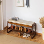 SOBIBO Solid Wood Shoe Rack Bench with Flip-Top Storage, Gray, 39.4" - Image 4