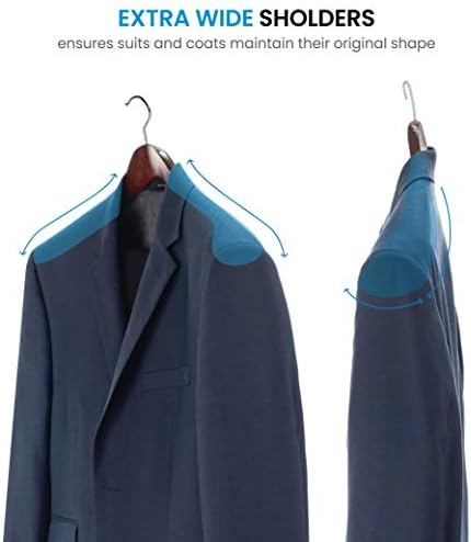 ZOBER Wide Shoulder Wood Hangers, Cherry Clothes Hangers, 6 Pack - Image 3